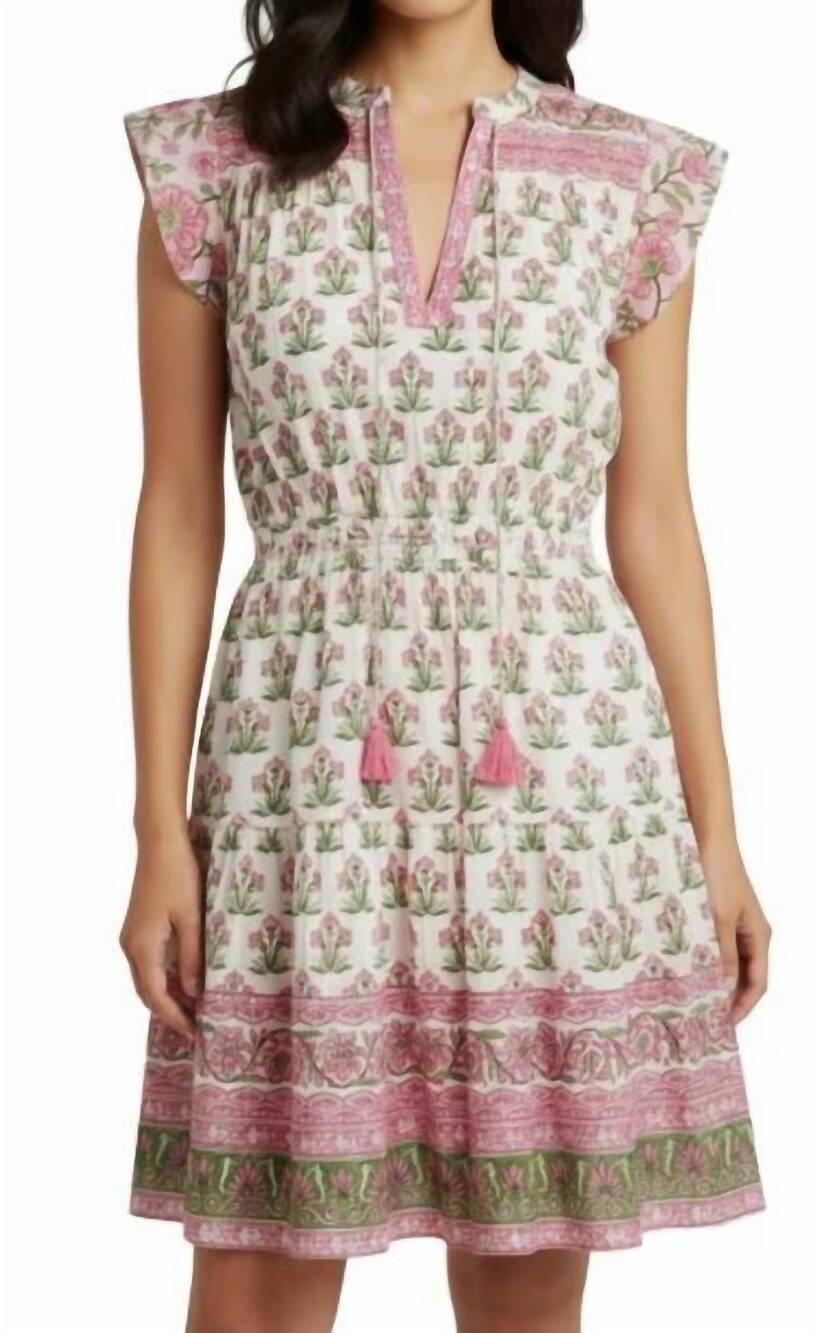 NEW TOLANI ayra mini dress in green/pink floral print